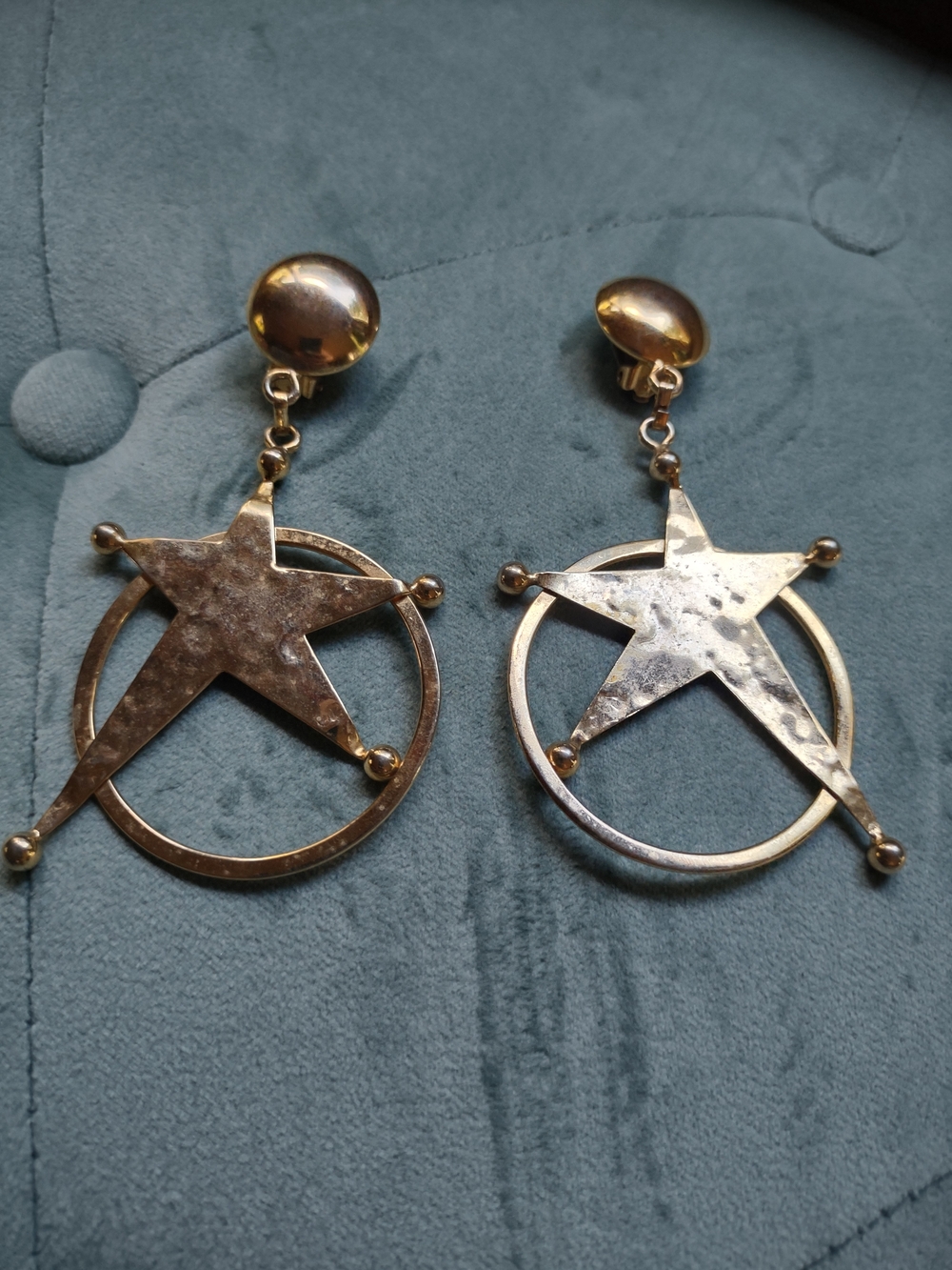 Gold Star Drop Clip-On Earrings - Women Jewelry